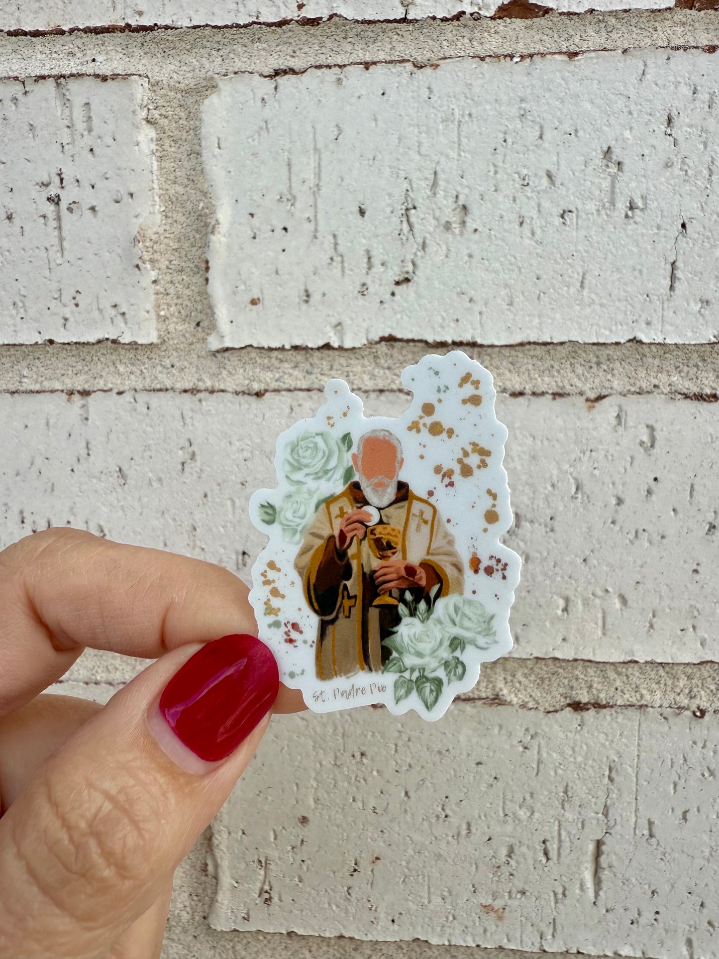 Saint Vinyl Mini Sticker Set – St. Padre Pio, St. Joan of Arc & The Sacred Heart of Jesus