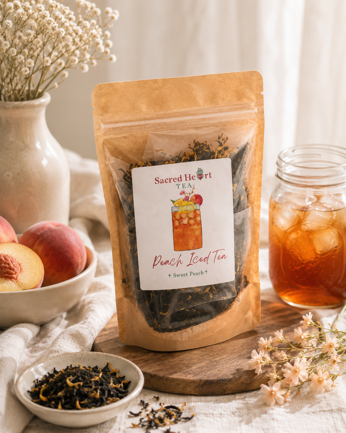 Peach Black Iced Tea | Quart-Sized Iced Tea Pouches